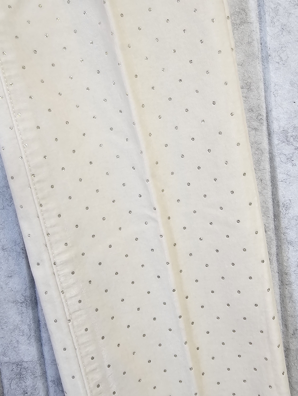 Talbots Velveteen Straight Leg Pants Womens Size 6 Ivory Studded Polka Dot - Picture 4 of 4